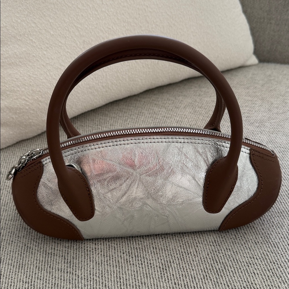 Silver and Brown Shoulder Bag - Picture 3 of 4